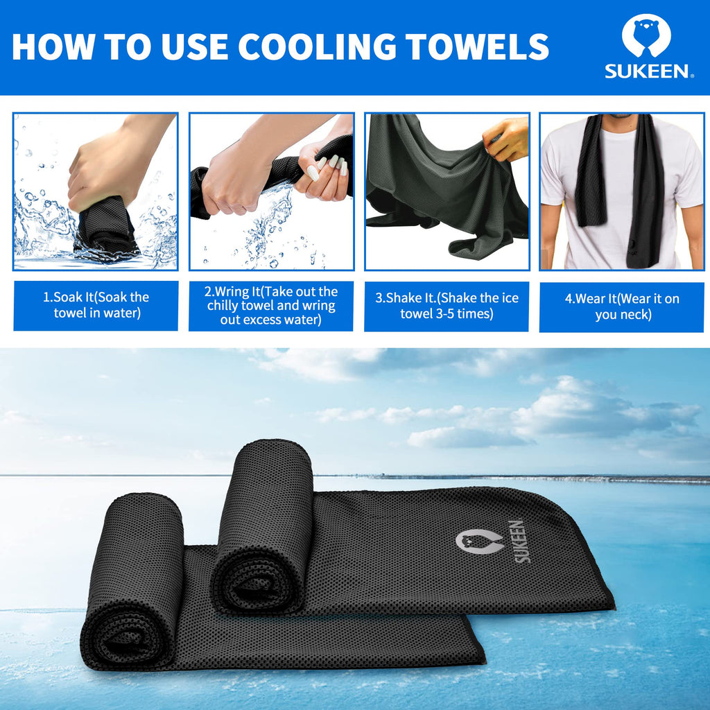 Sukeen [4 Pack] Cooling Towel (40"x12"), Ice Towel, Soft Breathable Chilly Towel - craques