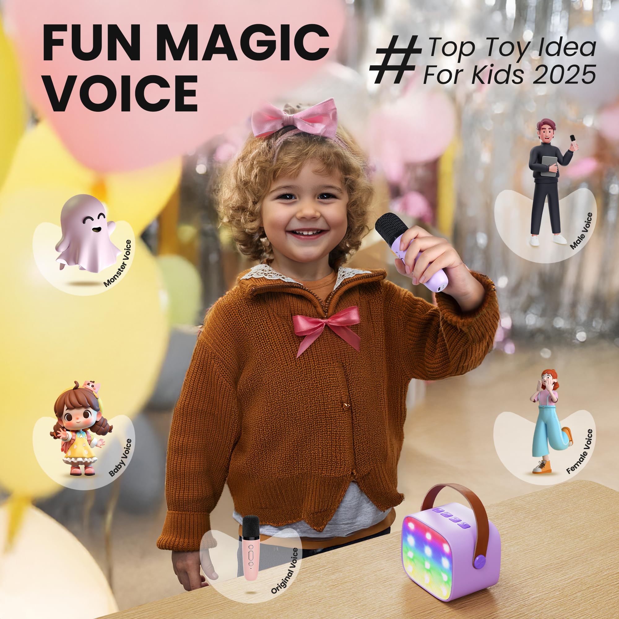 Mini Karaoke Machine for Kids Adults, Portable Bluetooth Speaker - craques