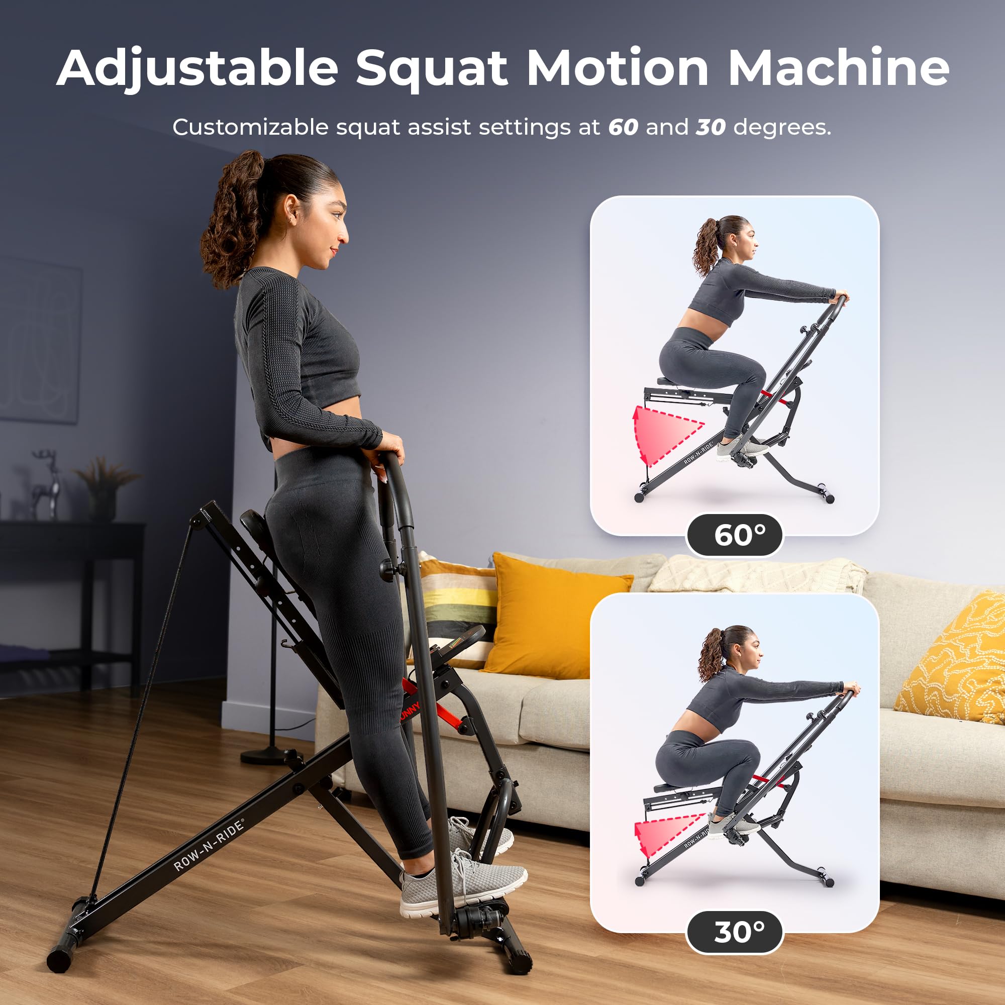 Sunny Health & Fitness Smart Compact Full Motion Rowing Machine, Full-Body Workout - craques