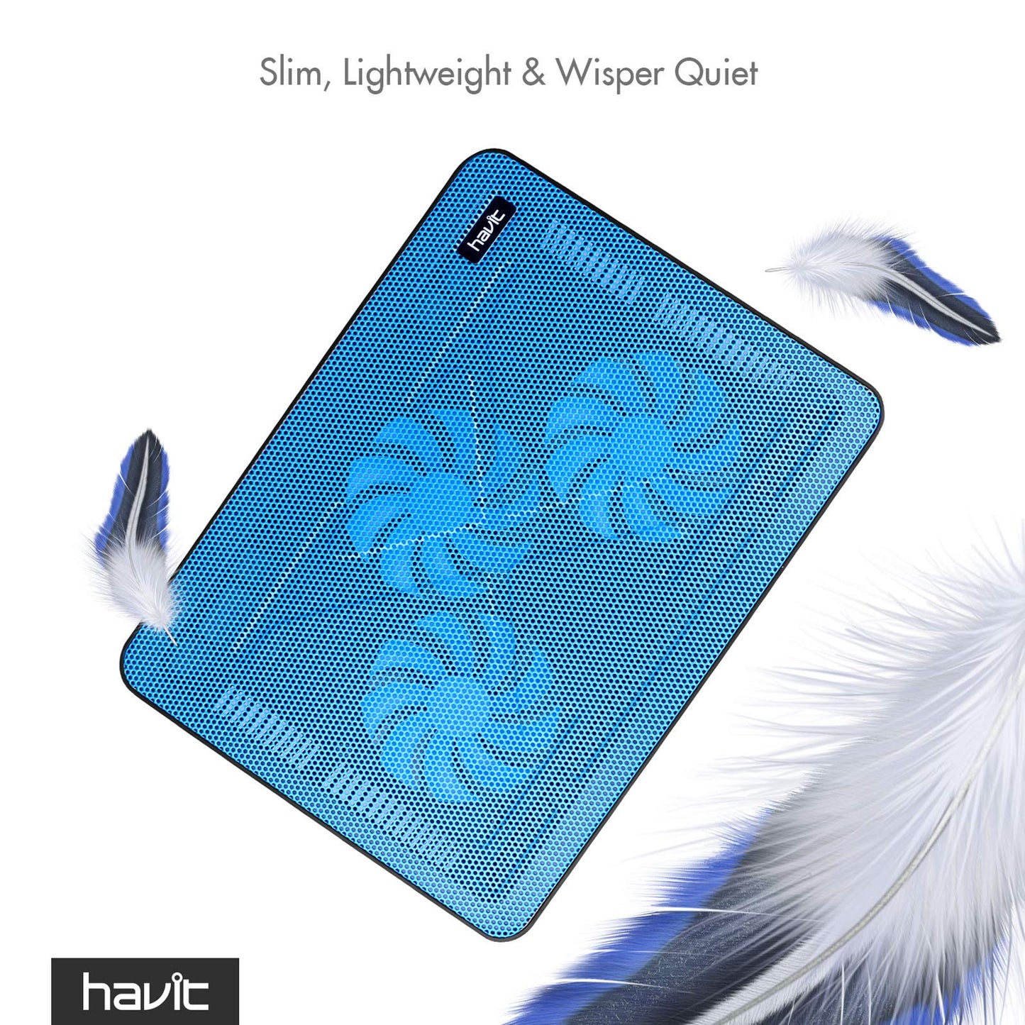 havit Laptop Cooling Pad, HV-F2056 15.6-17'' Slim Portable USB Powered