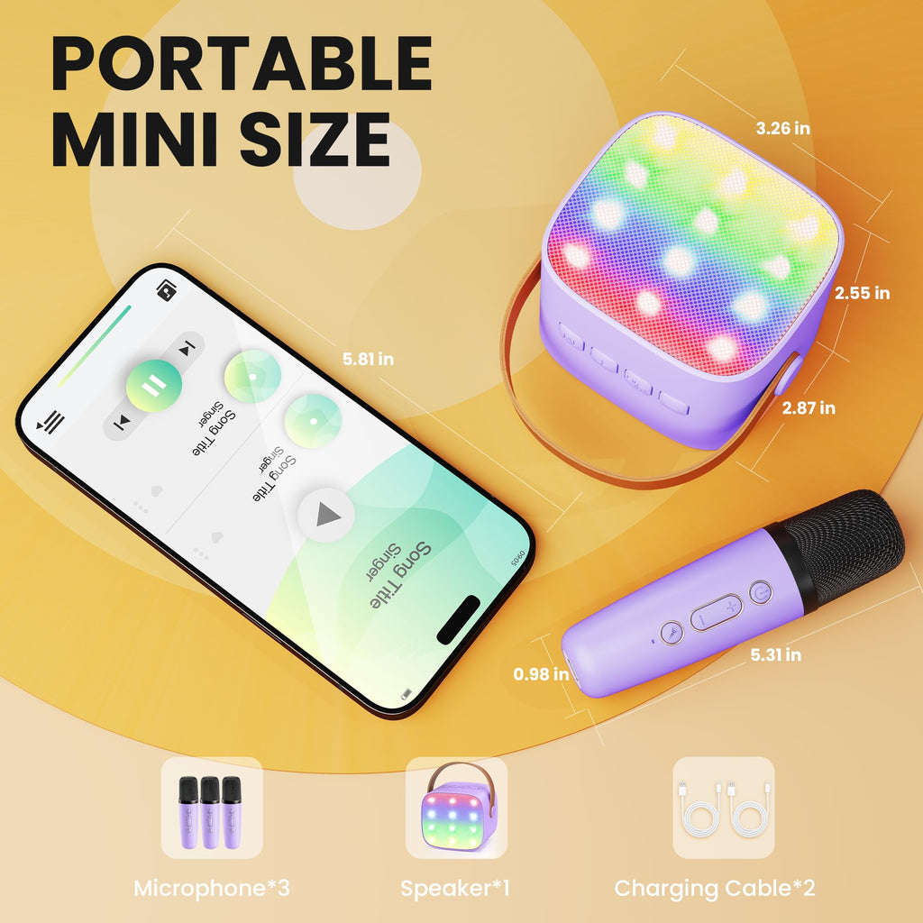 Mini Karaoke Machine for Kids Adults, Portable Bluetooth Speaker - craques