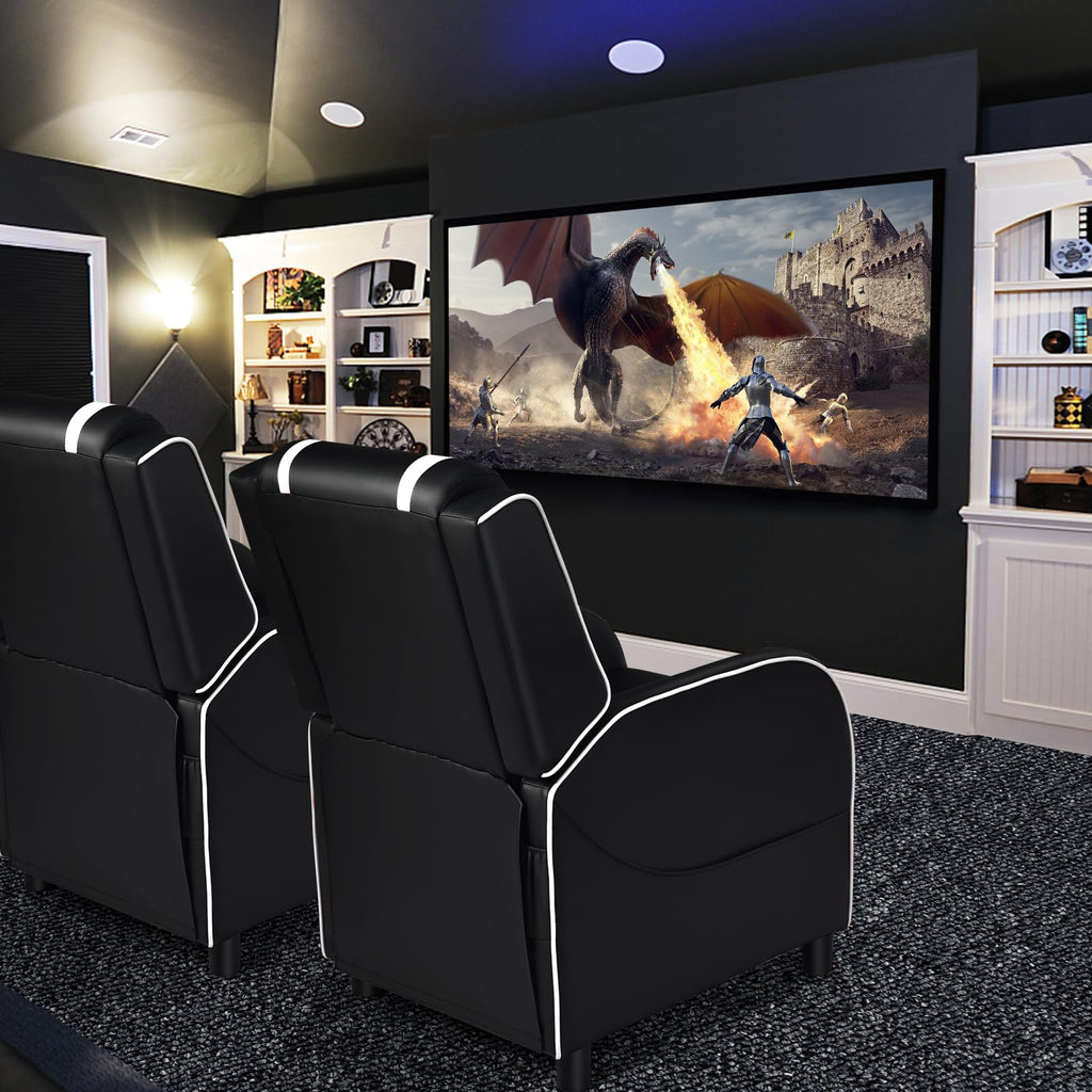 GYMAX Massage Gaming Recliner Chair - craques