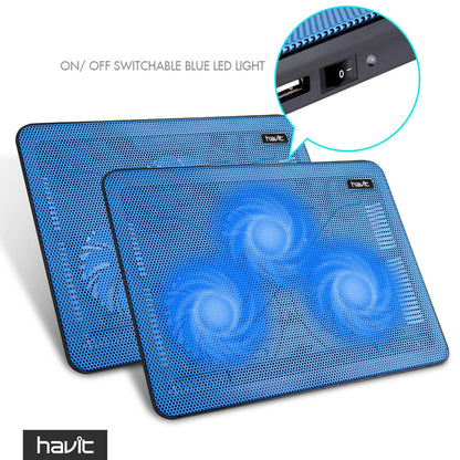 havit Laptop Cooling Pad, HV-F2056 15.6-17'' Slim Portable USB Powered