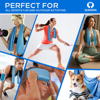 Sukeen [4 Pack] Cooling Towel (40"x12"), Ice Towel, Soft Breathable Chilly Towel