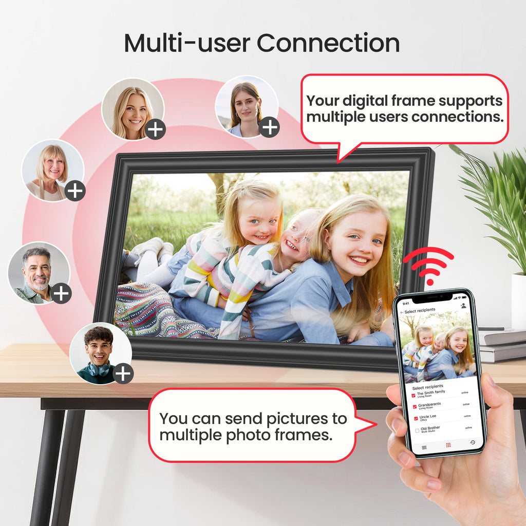 Craques Frameo WiFi Digital Picture Frame with Wood Finish craques