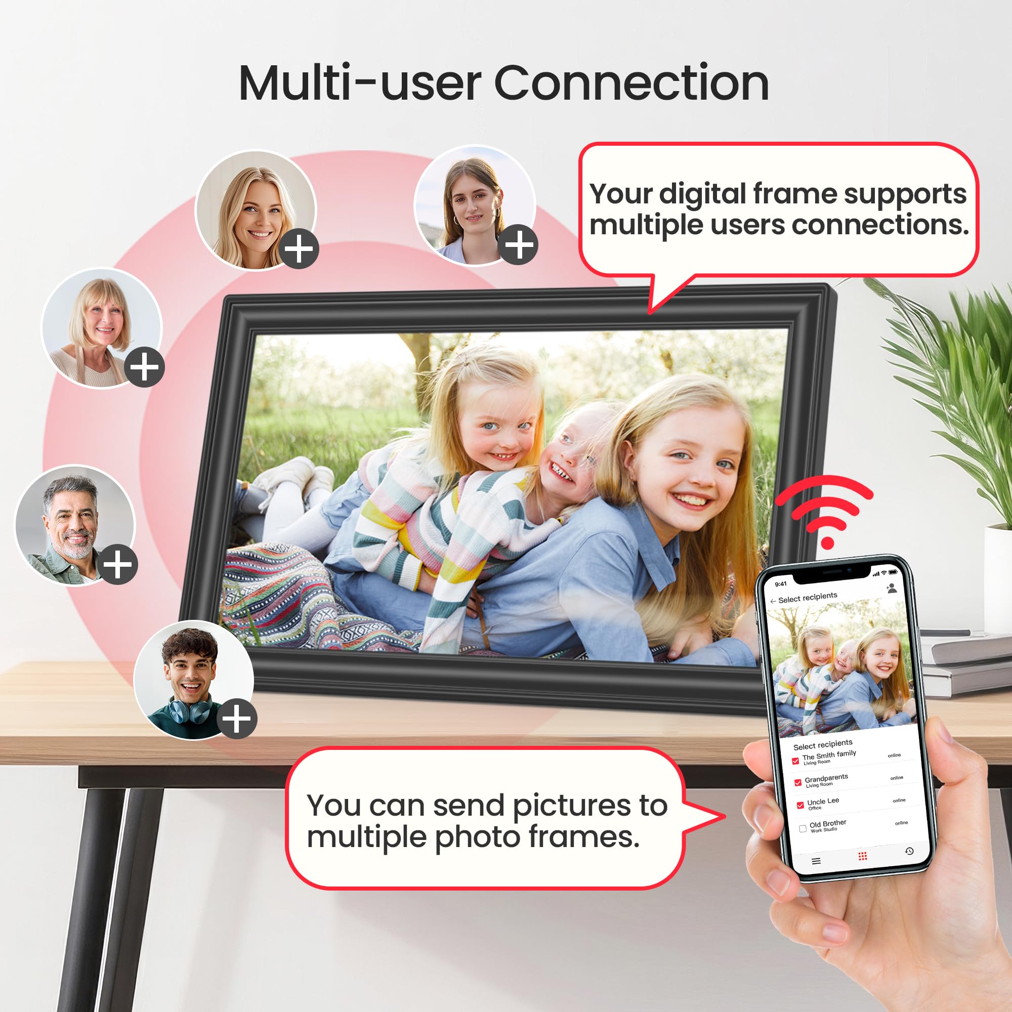 Craques Frameo WiFi Digital Picture Frame with Wood Finish craques