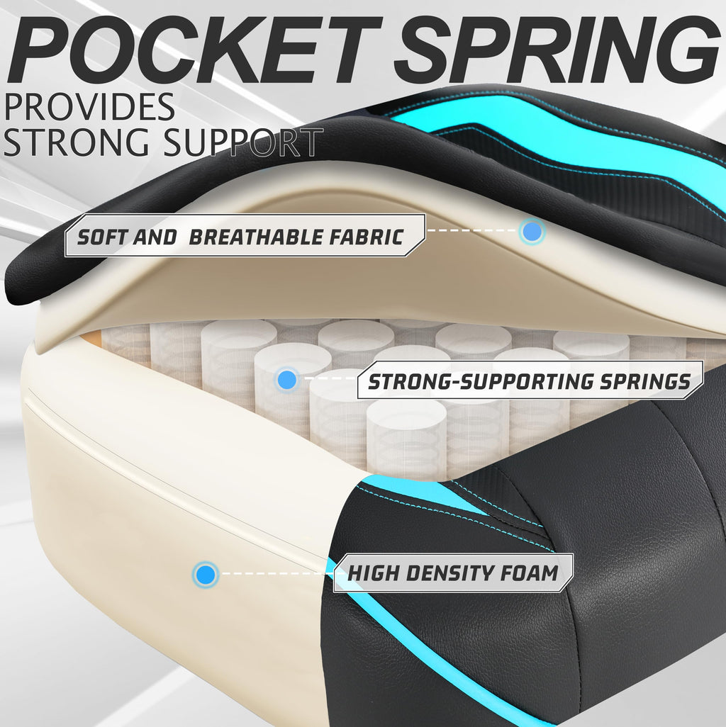 Vonesse Gaming Chair with Footrest by Craques - White & Pink