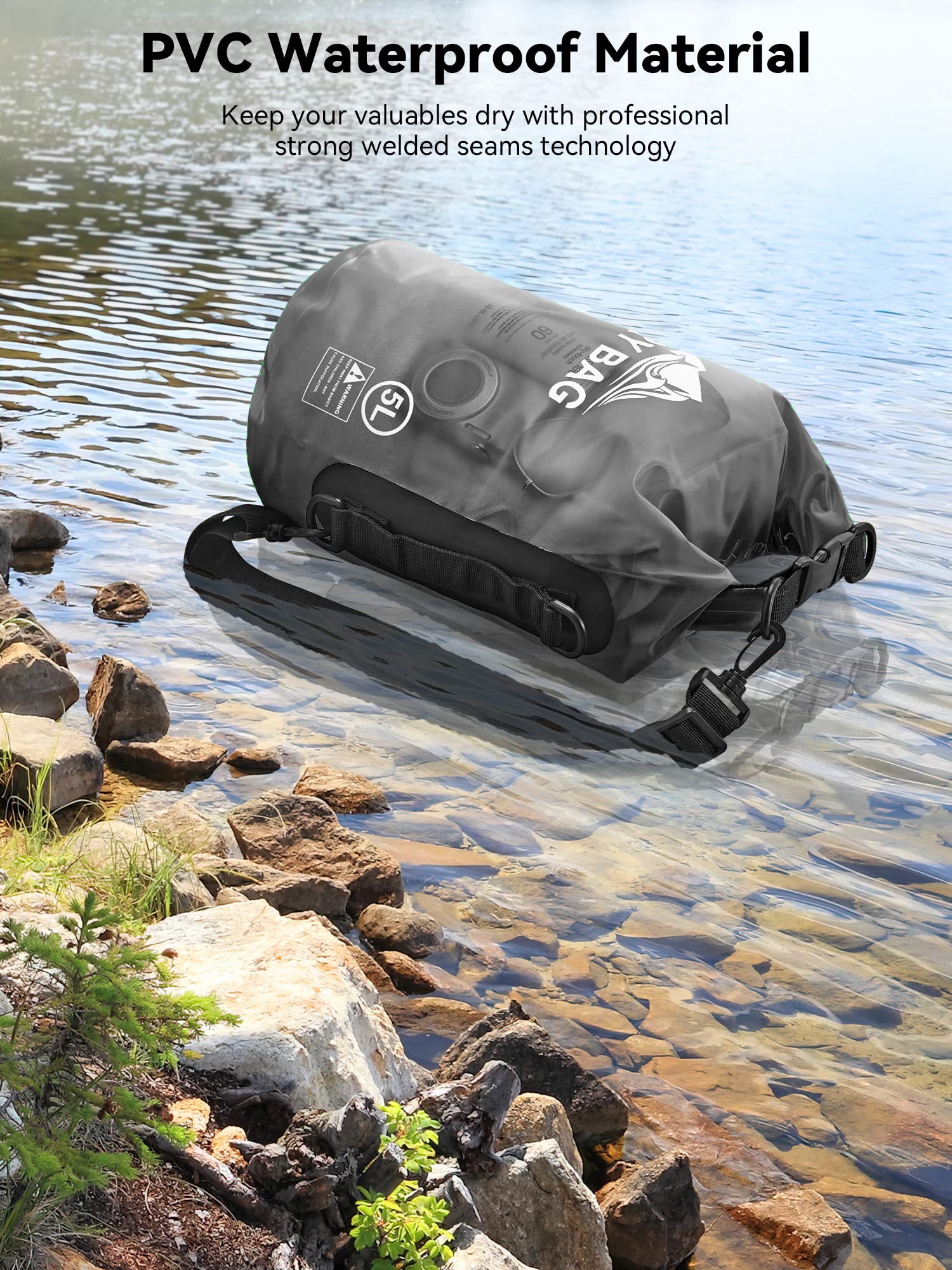 HEETA Dry Bag Waterproof for Women Men, 5L/10L/20L/30L/40L Roll Top Lightweight Dry Storage Bag Backpack with Phone Case for Travel Swimming Boating Kayaking Paddle Board Camping Beach Accessories craques