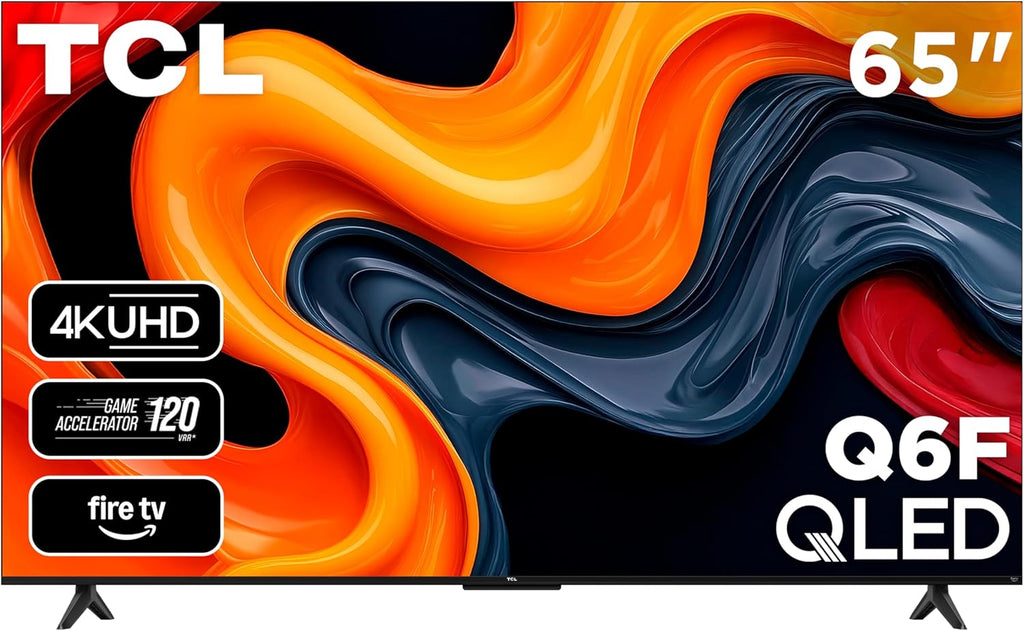 TCL 65-Inch Q6 QLED 4K UHD Smart TV with Fire TV (65Q651F, 2025 Model) Dolby Vision, HDR PRO+, Dolby Atmos, Alexa Built-in with Voice Remote, Apple AirPlay 2 Compatibility, Streaming Television