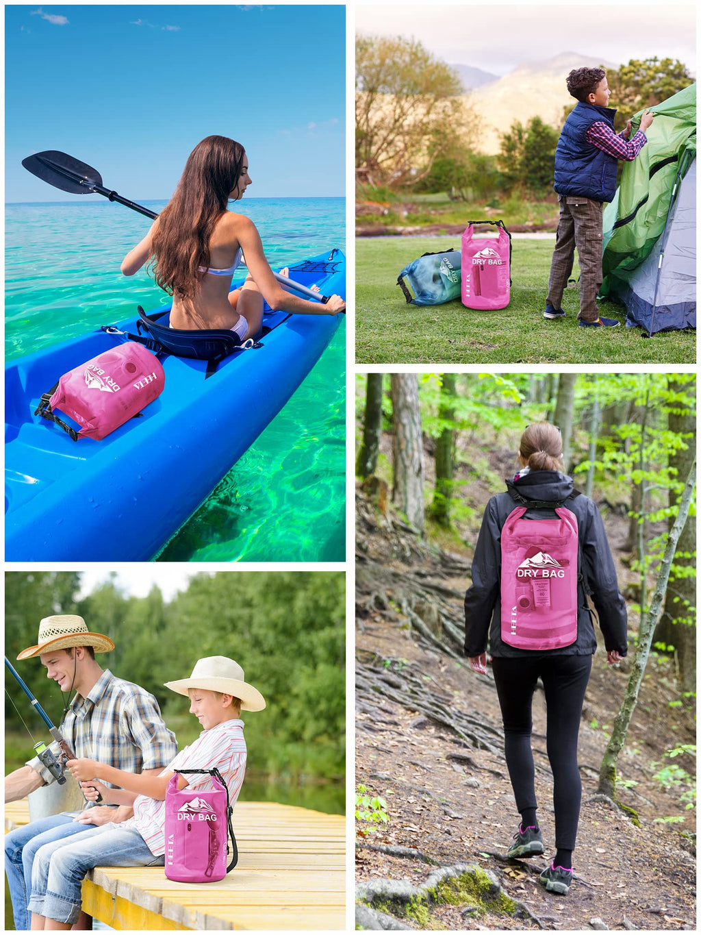 HEETA Dry Bag Waterproof for Women Men, 5L/10L/20L/30L/40L Roll Top Lightweight Dry Storage Bag Backpack with Phone Case for Travel Swimming Boating Kayaking Paddle Board Camping Beach Accessories craques