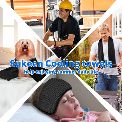 Sukeen [4 Pack] Cooling Towel (40"x12"), Ice Towel, Soft Breathable Chilly Towel