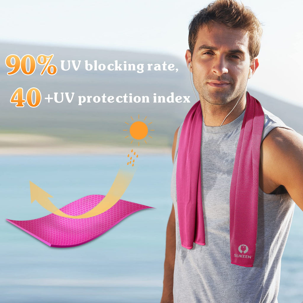 Sukeen [4 Pack] Cooling Towel (40"x12"), Ice Towel, Soft Breathable Chilly Towel - craques