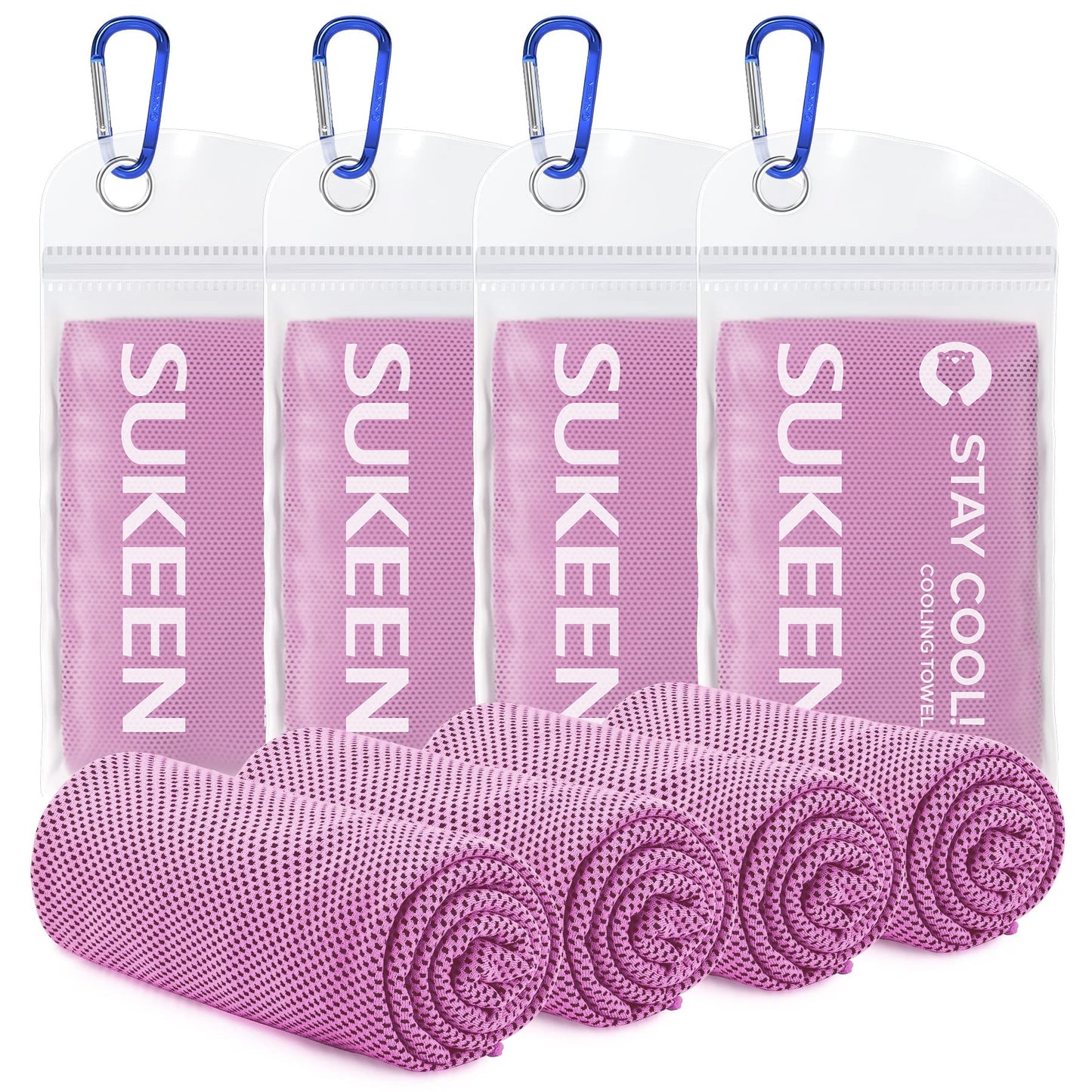 Sukeen [4 Pack] Cooling Towel (40"x12"), Ice Towel, Soft Breathable Chilly Towel