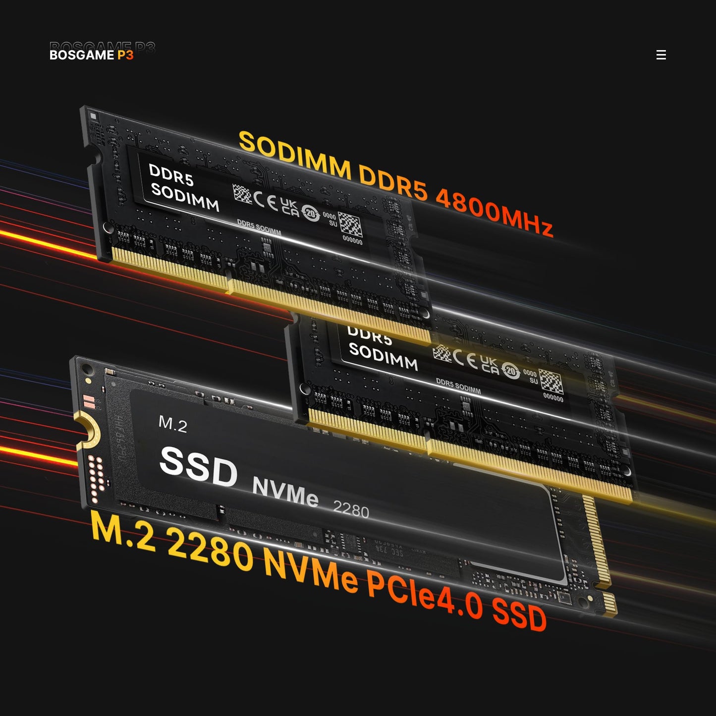 BOSGAME P4 Gaming Mini PC Ryzen 7 5700U 32GB RAM 1TB NVMe M.2 2280 SSD Windows 11 Pro Mini Computers