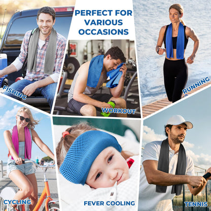 Sukeen [4 Pack] Cooling Towel (40"x12"), Ice Towel, Soft Breathable Chilly Towel