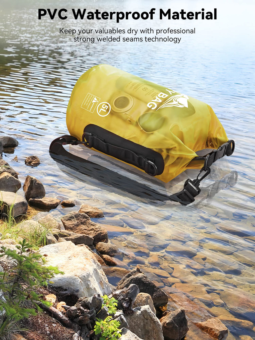 HEETA Dry Bag Waterproof for Women Men, 5L/10L/20L/30L/40L Roll Top Lightweight Dry Storage Bag Backpack with Phone Case for Travel Swimming Boating Kayaking Paddle Board Camping Beach Accessories craques