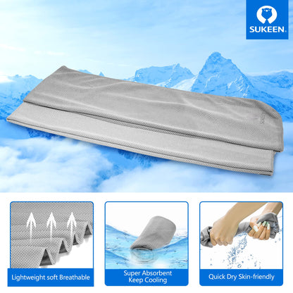 Sukeen [4 Pack] Cooling Towel (40"x12"), Ice Towel, Soft Breathable Chilly Towel