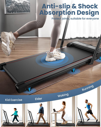 Foldable Walking Pad with Handle Bar