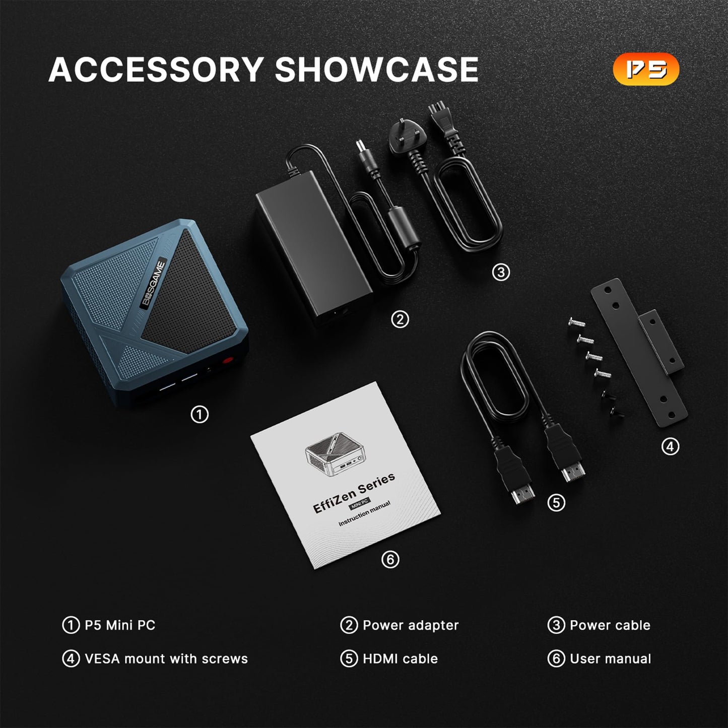 BOSGAME P4 Gaming Mini PC Ryzen 7 5700U 32GB RAM 1TB NVMe M.2 2280 SSD Windows 11 Pro Mini Computers