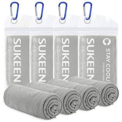 Sukeen [4 Pack] Cooling Towel (40"x12"), Ice Towel, Soft Breathable Chilly Towel
