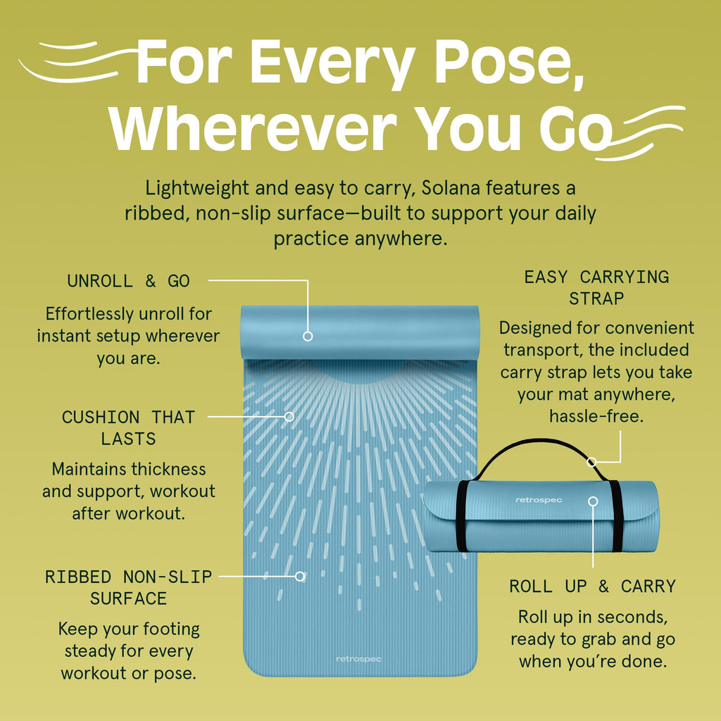 Retrospec Solana Yoga Mat 1/2" Thick - craques