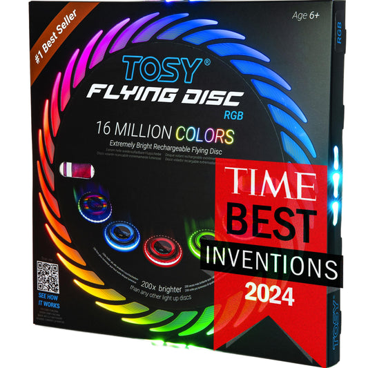 TOSY Flying Disc - 16 Million Color RGB or 36 LEDs, Extremely Bright, Smart Modes