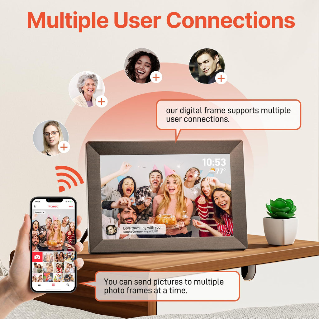 Craques Frameo WiFi Digital Picture Frame with Wood Finish craques