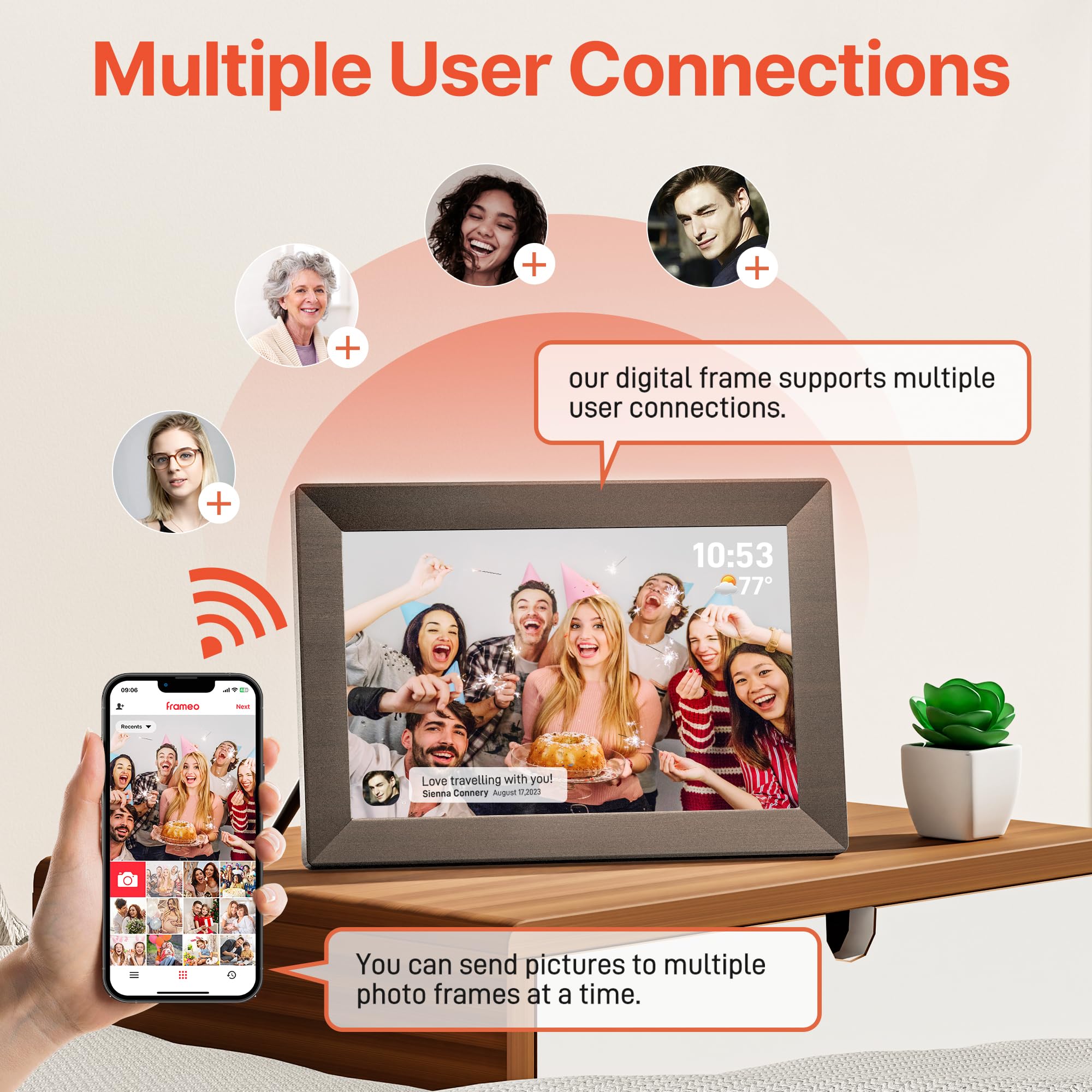 Craques Frameo WiFi Digital Picture Frame with Wood Finish craques