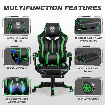 Vonesse Gaming Chair with Footrest Computer Chair