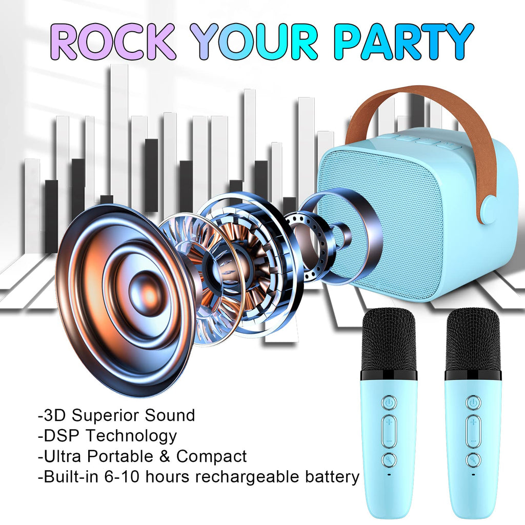 Mini Karaoke Machine for Kids Adults, Portable Bluetooth Speaker - craques