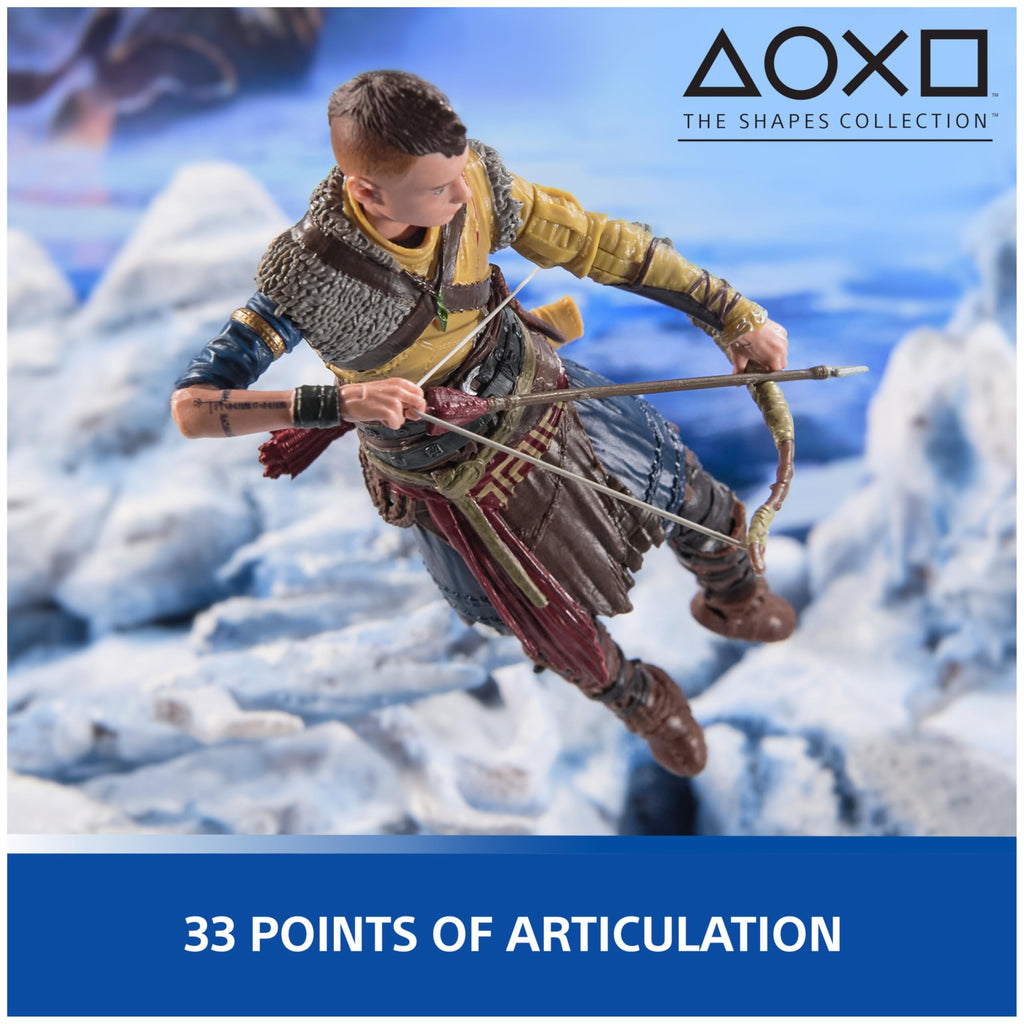 PlayStation God of War Ragnarök, 6” Kratos Action Figure with 5 Accessories, The Shapes Collection, for PS5 Fans & Collectors Ages 17+ - craques