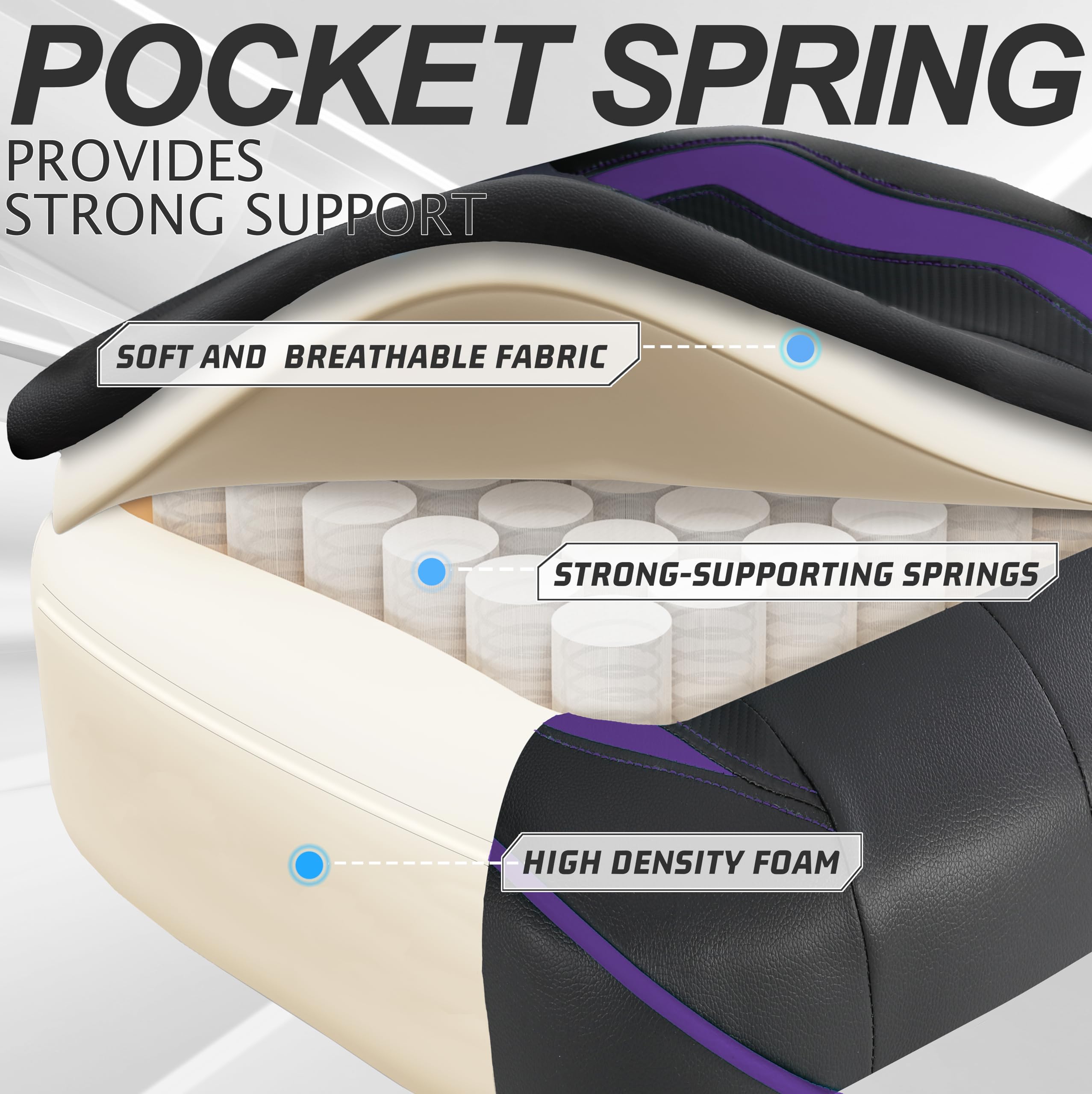 Vonesse Gaming Chair with Footrest by Craques - White & Pink