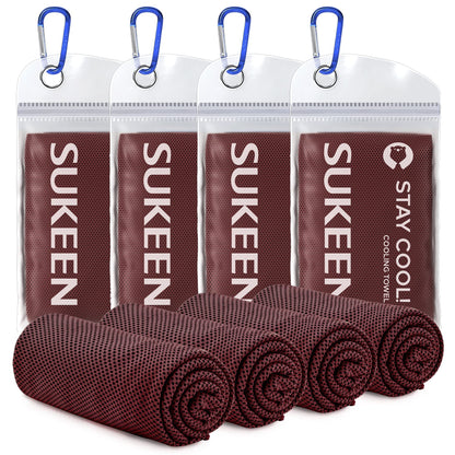 Sukeen [4 Pack] Cooling Towel (40"x12"), Ice Towel, Soft Breathable Chilly Towel