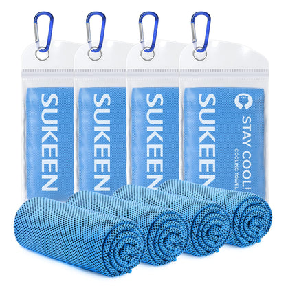 Sukeen [4 Pack] Cooling Towel (40"x12"), Ice Towel, Soft Breathable Chilly Towel