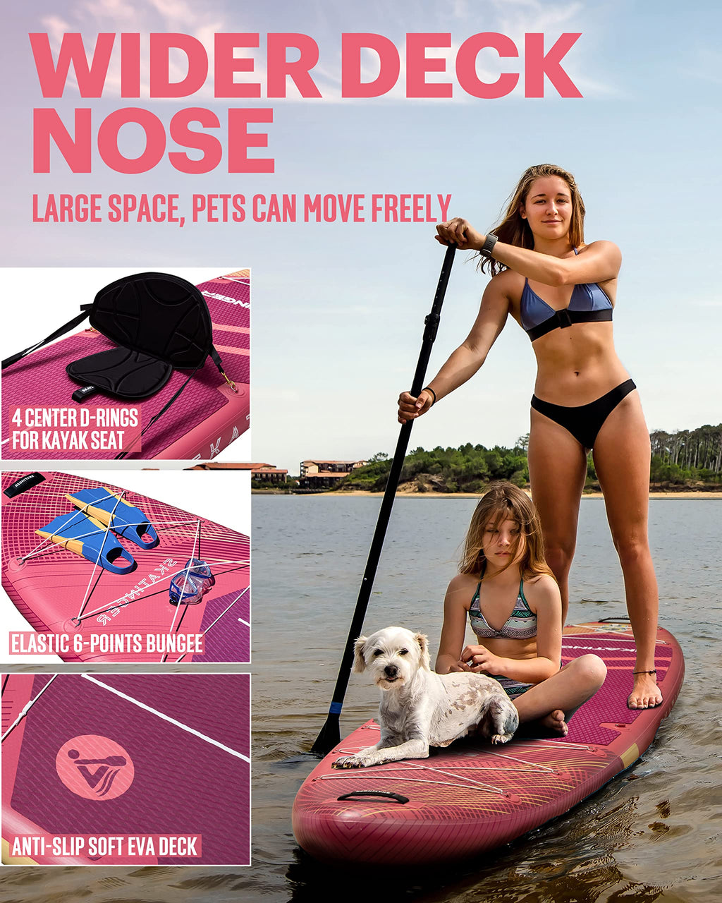 11'6×35" Super Wide Inflatable Paddle Board - craques