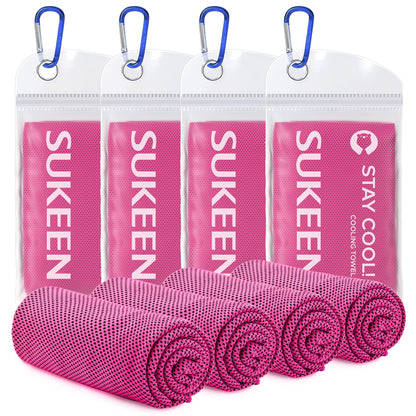 Sukeen [4 Pack] Cooling Towel (40"x12"), Ice Towel, Soft Breathable Chilly Towel