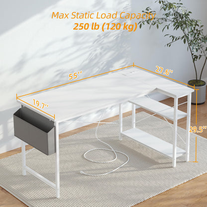 BEXEVUE Computer Desk with Power Outlets