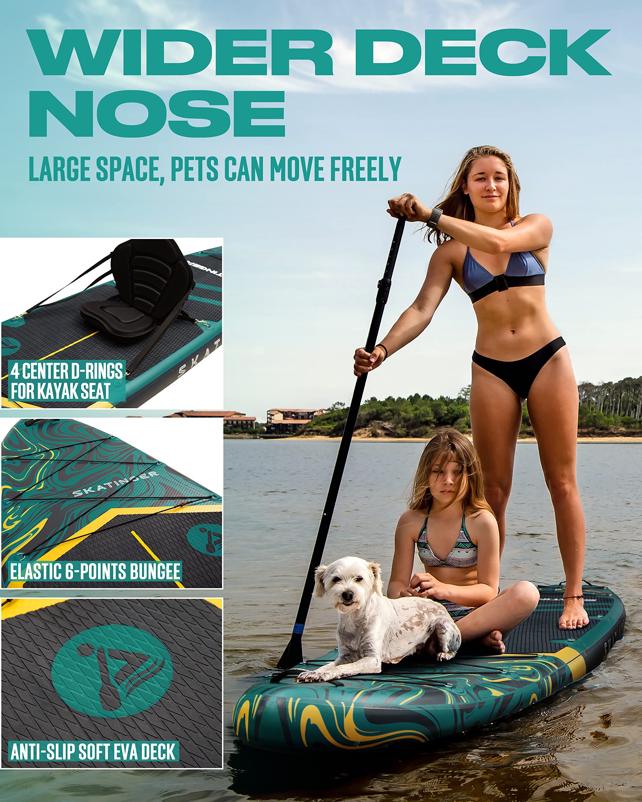 11'6×35" Super Wide Inflatable Paddle Board - craques