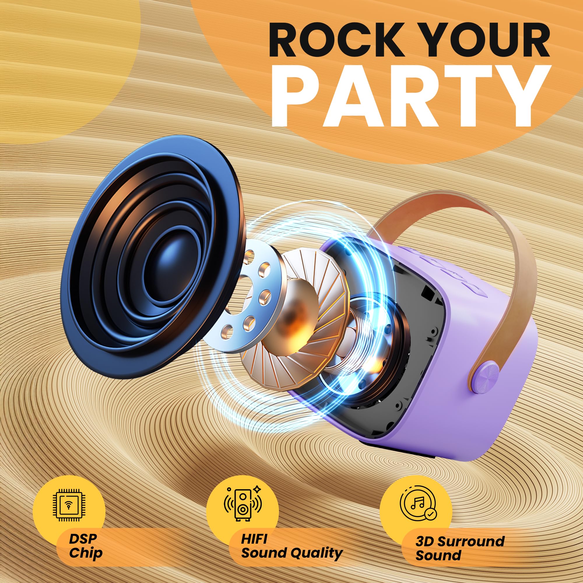 Mini Karaoke Machine for Kids Adults, Portable Bluetooth Speaker - craques