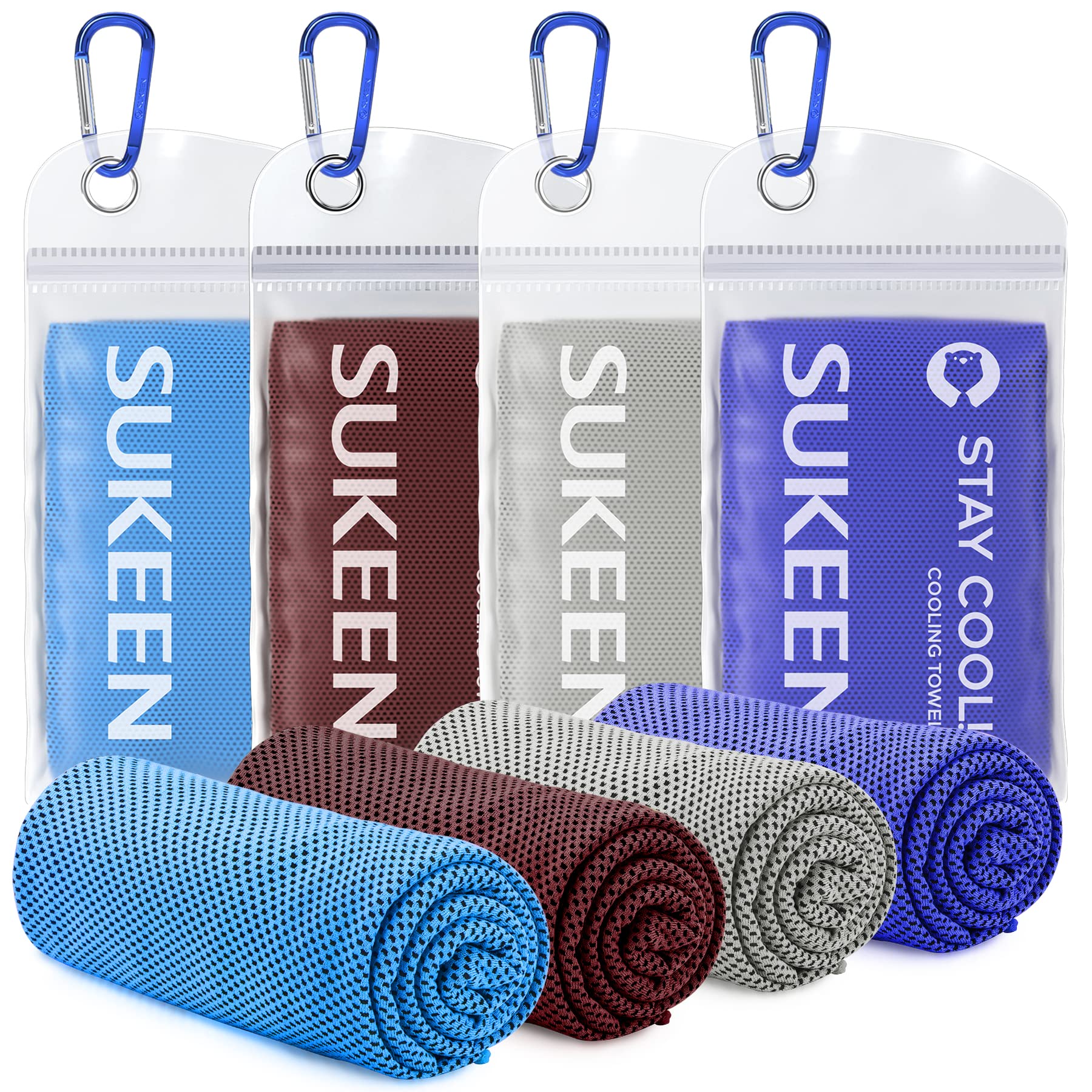 Sukeen [4 Pack] Cooling Towel (40"x12"), Ice Towel, Soft Breathable Chilly Towel - craques