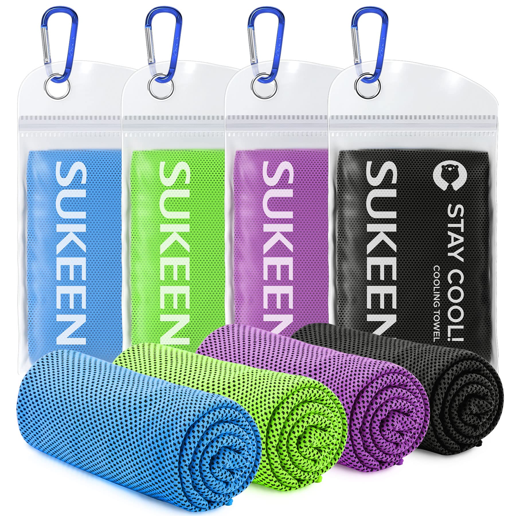Sukeen [4 Pack] Cooling Towel (40"x12"), Ice Towel, Soft Breathable Chilly Towel - craques
