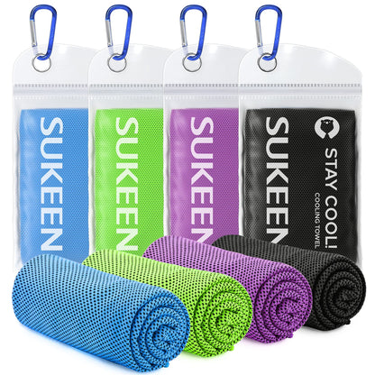 Sukeen [4 Pack] Cooling Towel (40"x12"), Ice Towel, Soft Breathable Chilly Towel