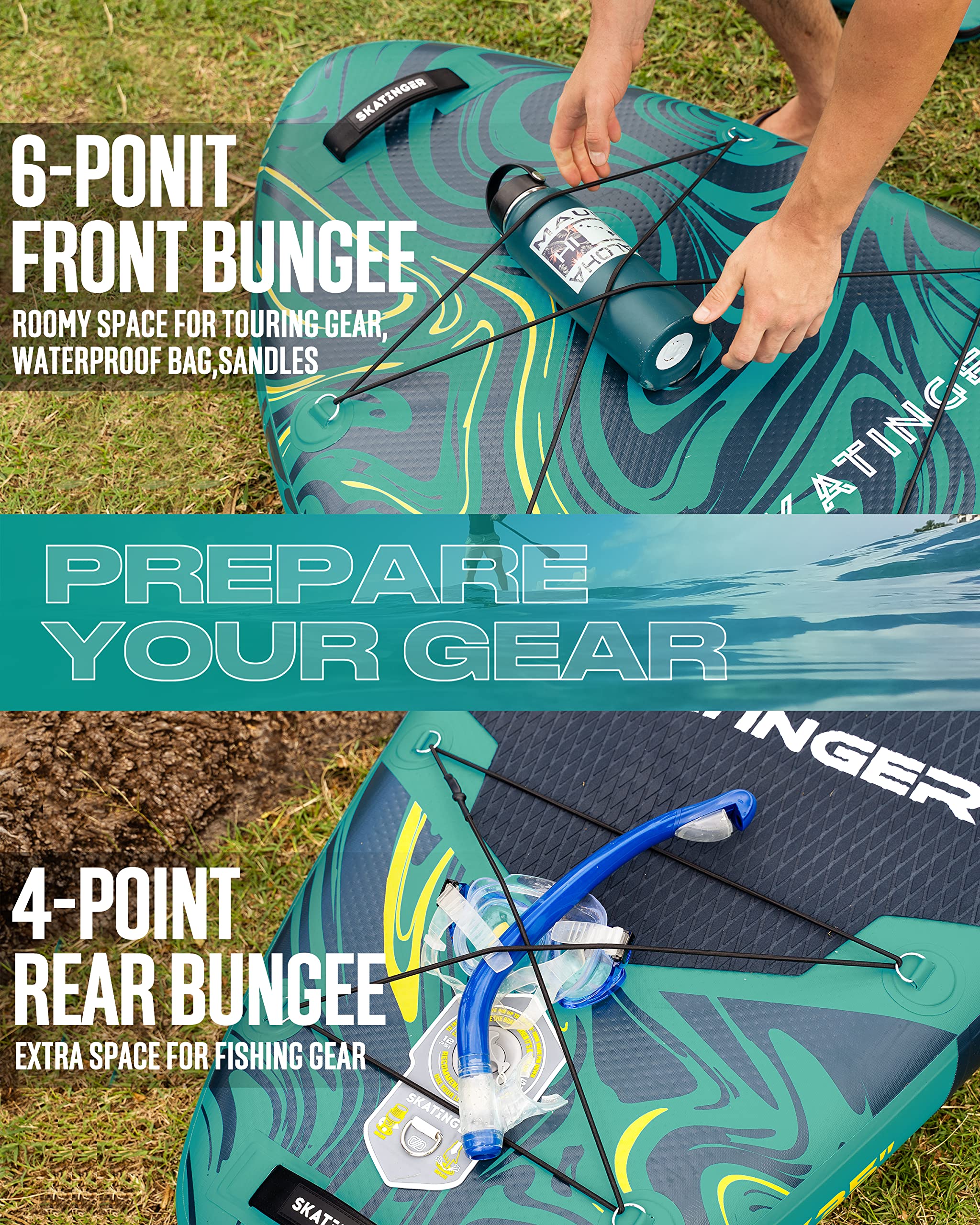 11'6×35" Super Wide Inflatable Paddle Board - craques