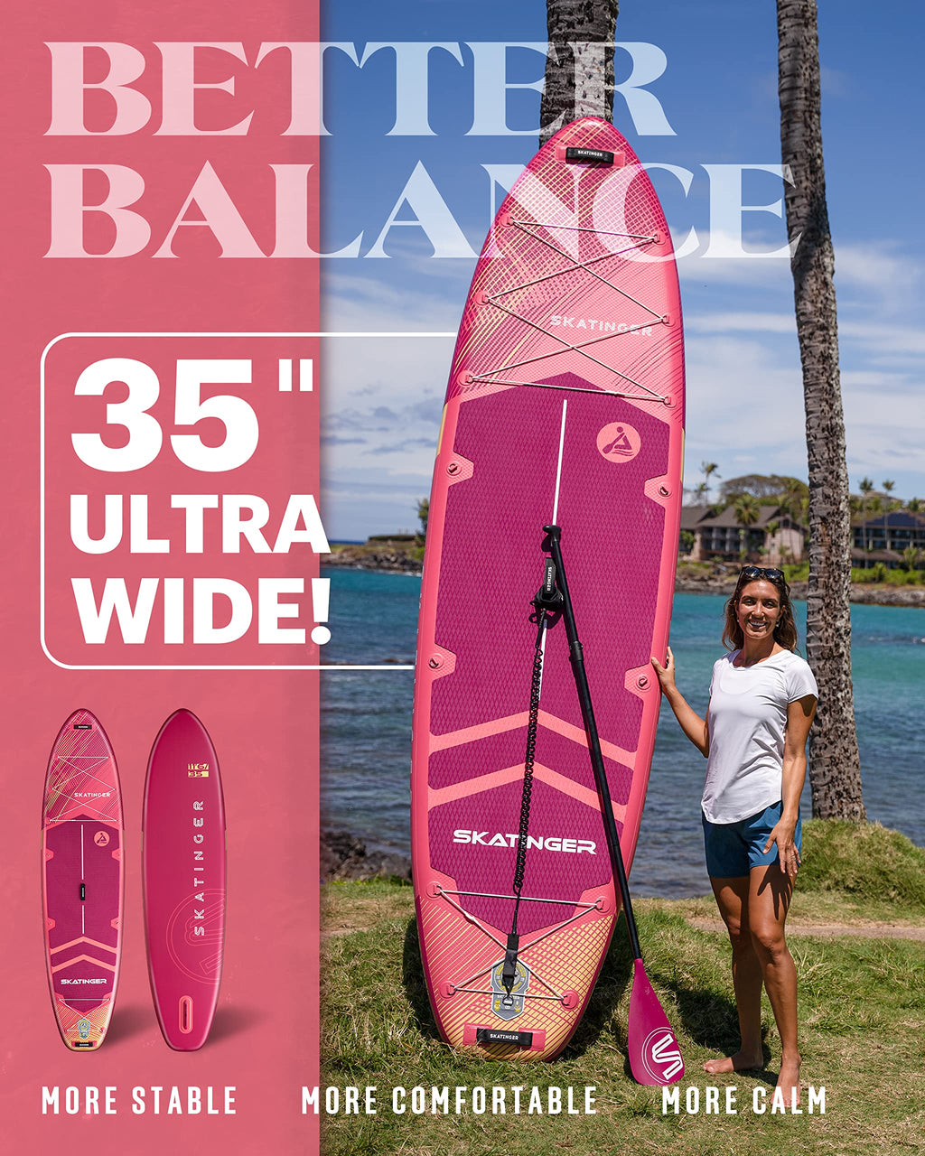 11'6×35" Super Wide Inflatable Paddle Board - craques