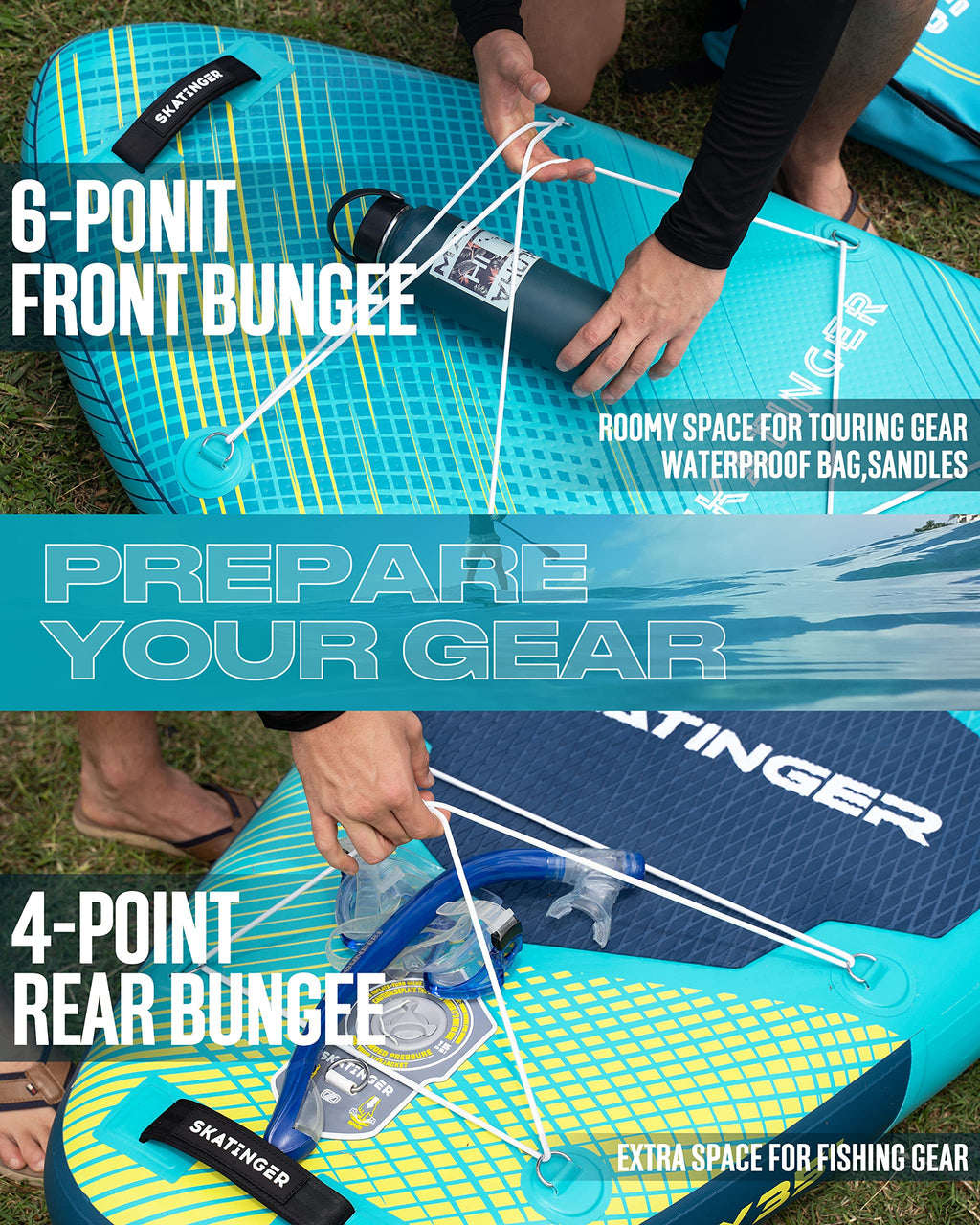 11'6×35" Super Wide Inflatable Paddle Board - craques