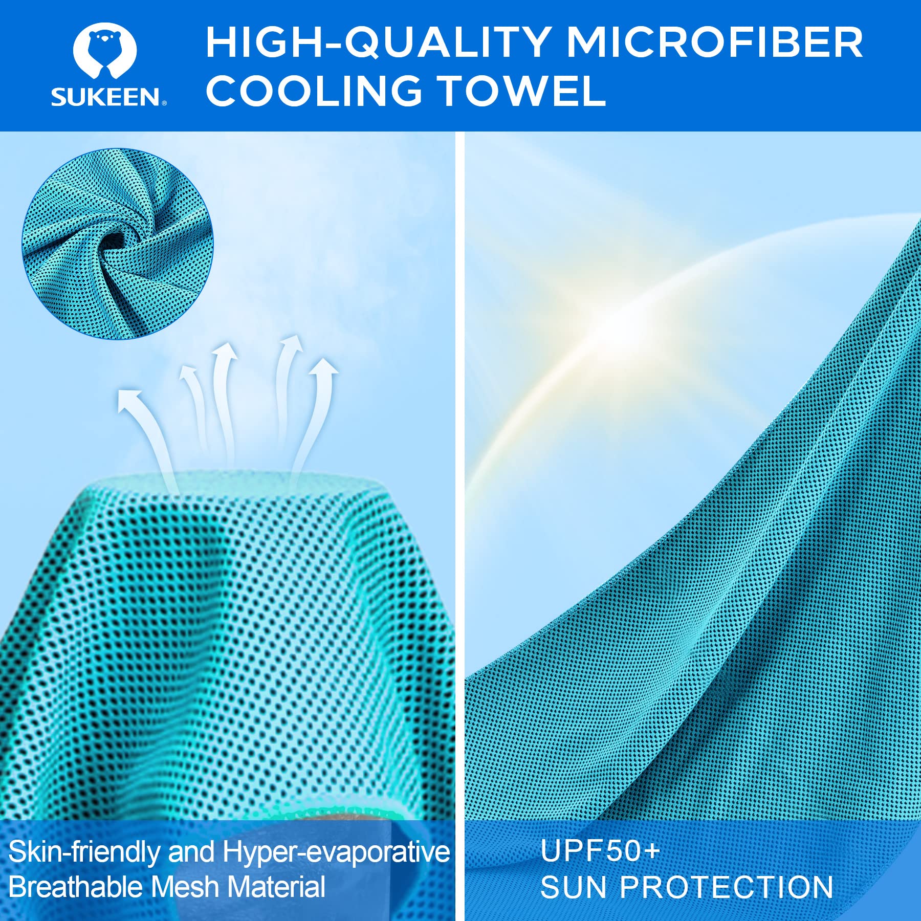 Sukeen [4 Pack] Cooling Towel (40"x12"), Ice Towel, Soft Breathable Chilly Towel - craques