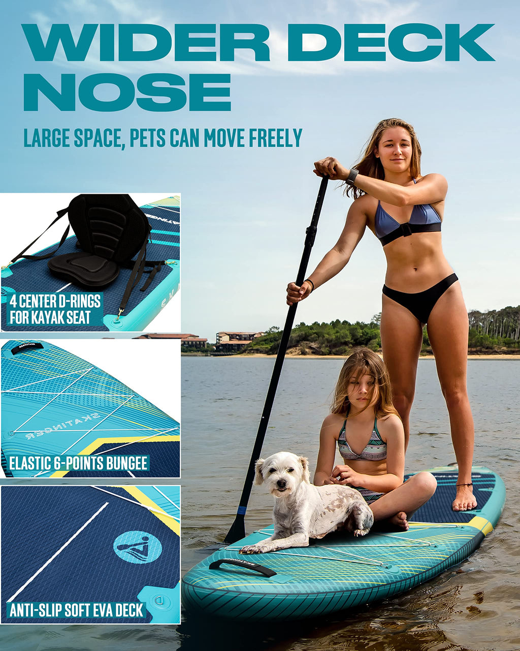 11'6×35" Super Wide Inflatable Paddle Board - craques