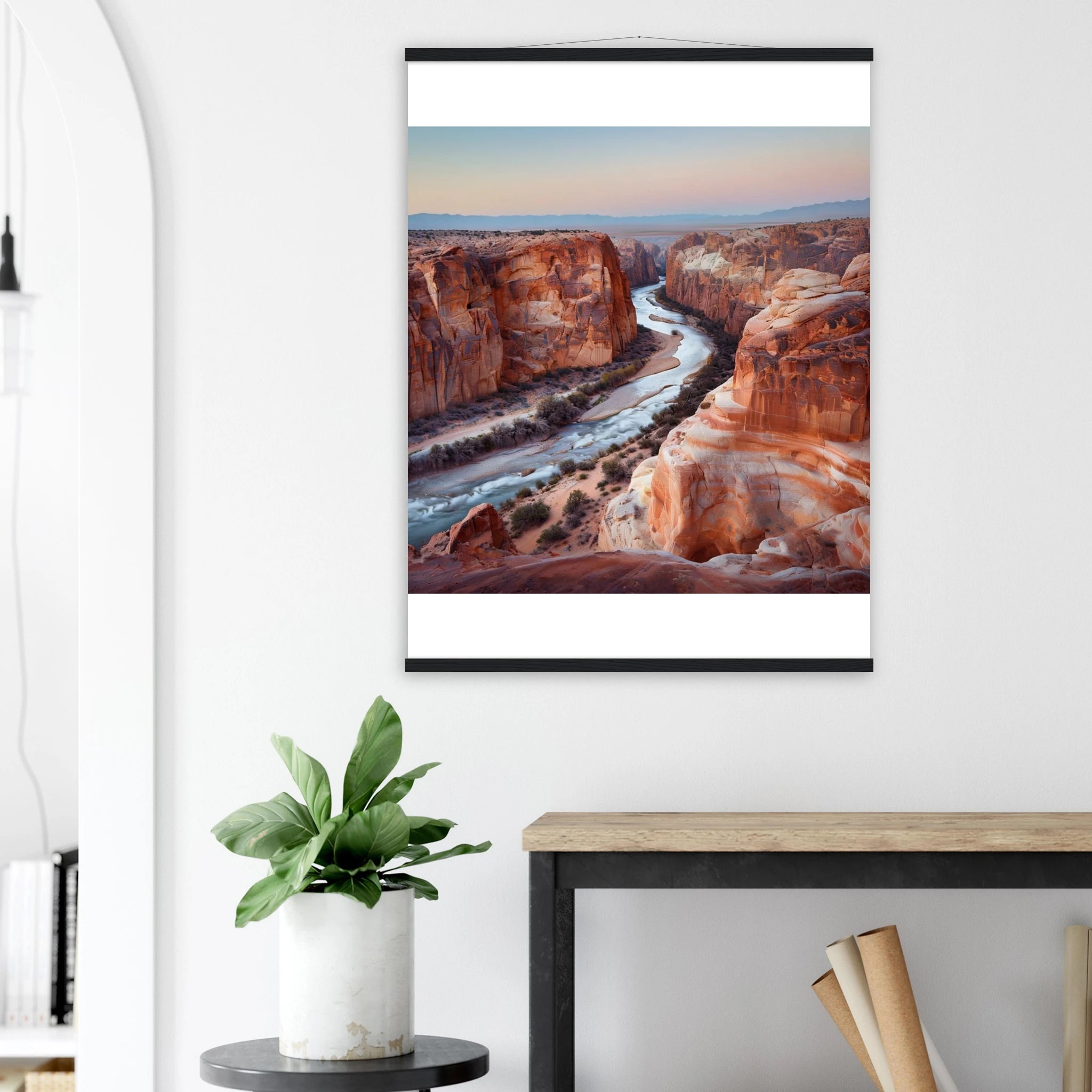 Grand Desert Canyon Wall art - 75x100 cm / 30x40″ / Premium Semi-Glossy Paper Poster with Hanger - Print Material