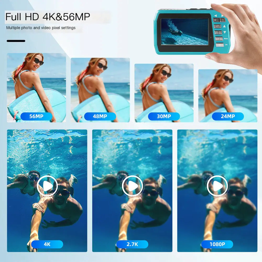 Craques Waterproof 4K Digital Camera with Dual Screen craques
