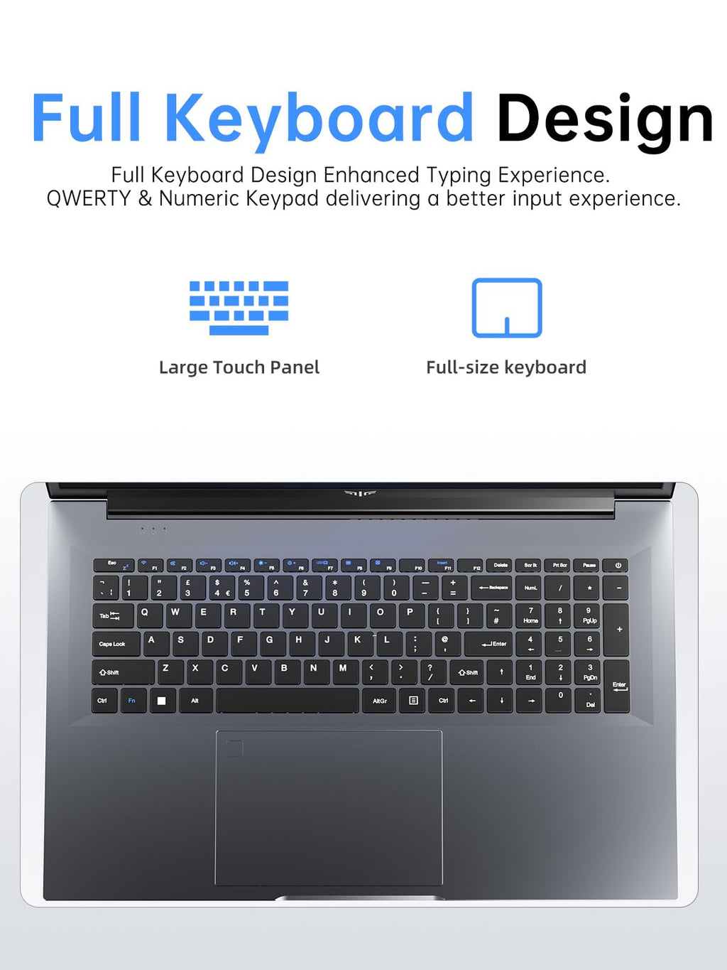 18.5-inch Intel laptop with full-size keyboard and large touch panel by craques